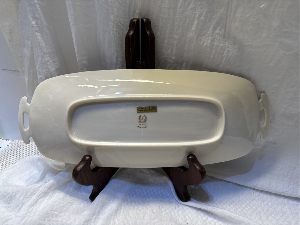 Lenox 13.5" Handled Celery Tray Gold Rim