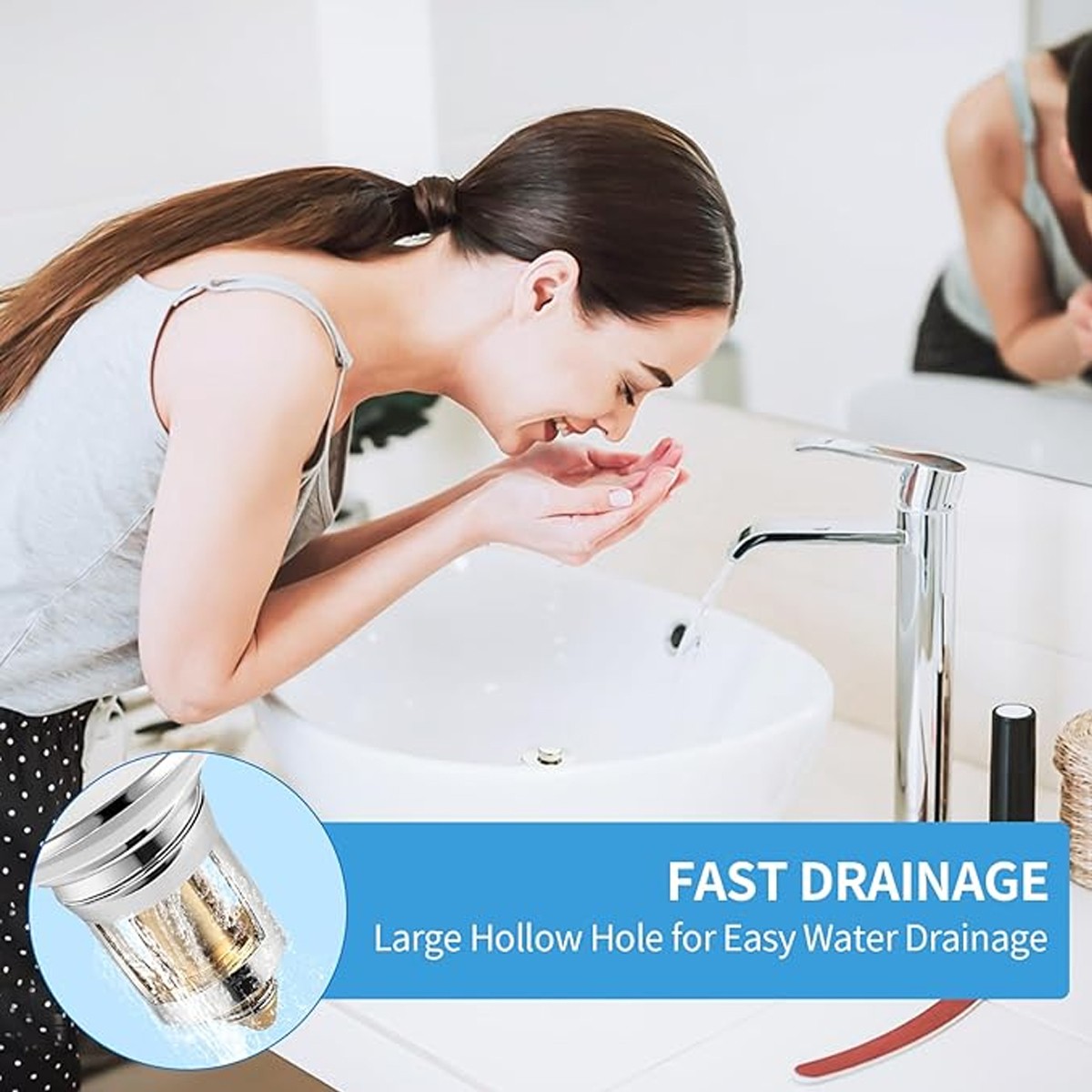 Stainless Steel Floor Drain Filter, Isolate Odor Pop Up Sink Drain Filter（2Pcs）