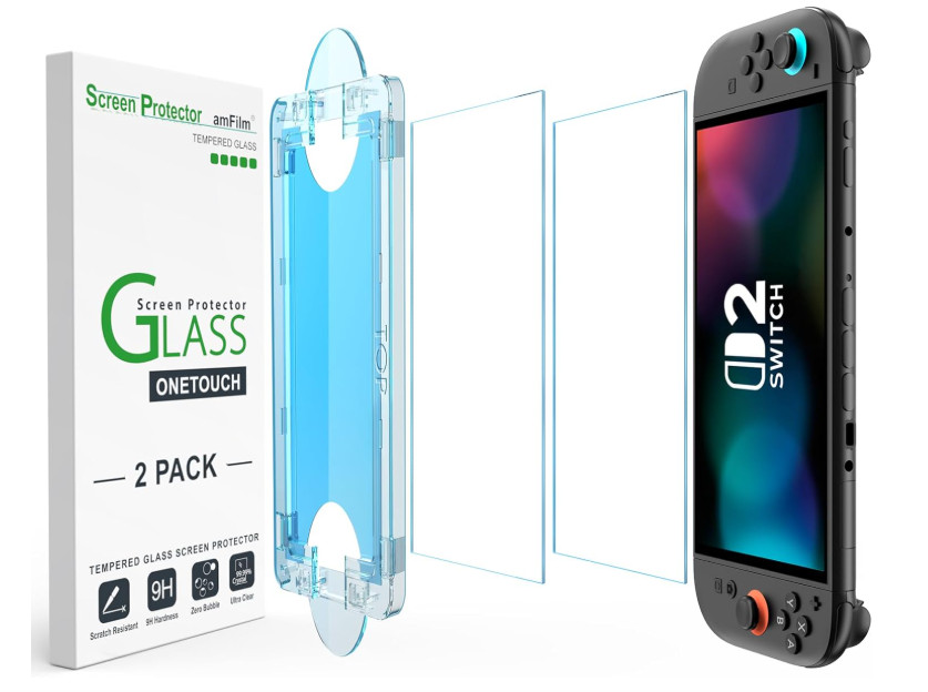 2-Pack Nintendo Switch 2 Screen Protector [7.9''] Glass,Auto-Alignment OneTouch