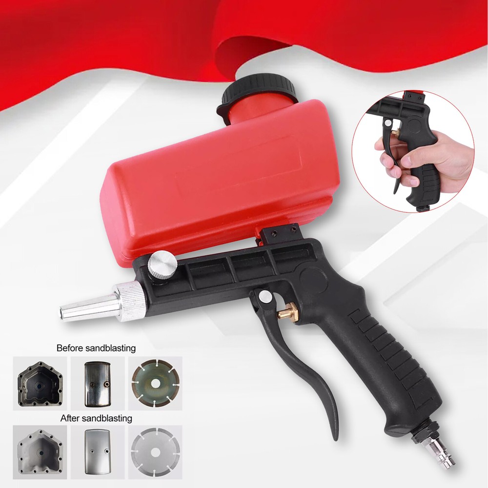 1/4" Pneumatic Sandblasting Machine Handheld Spray Mini Sandblaster Hand Tool