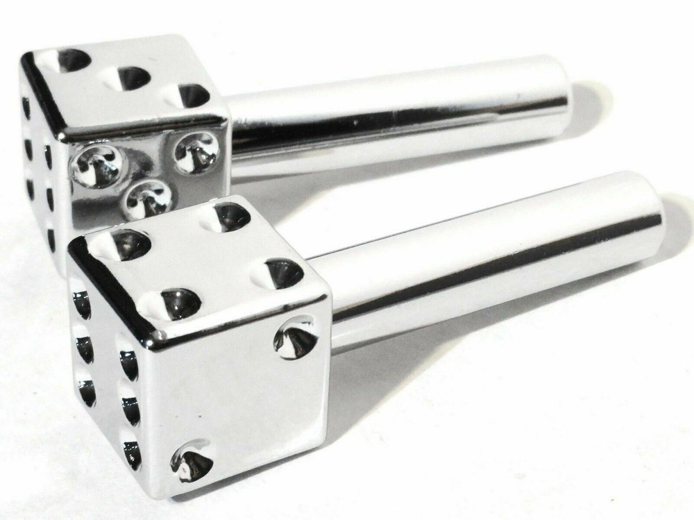 Door Lock Knobs Chrome Plastic Dice Screw on Inside Threaded 10-32 UP#70049