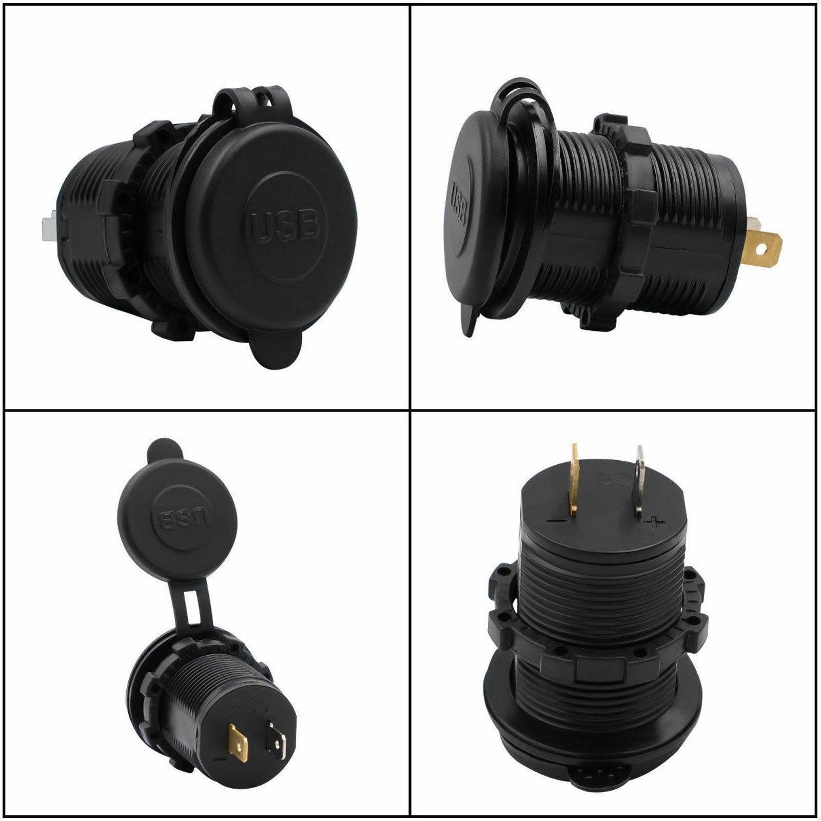 12V Car Lighter Socket Dual 2.1A USB Port Charger Power Outlet LED