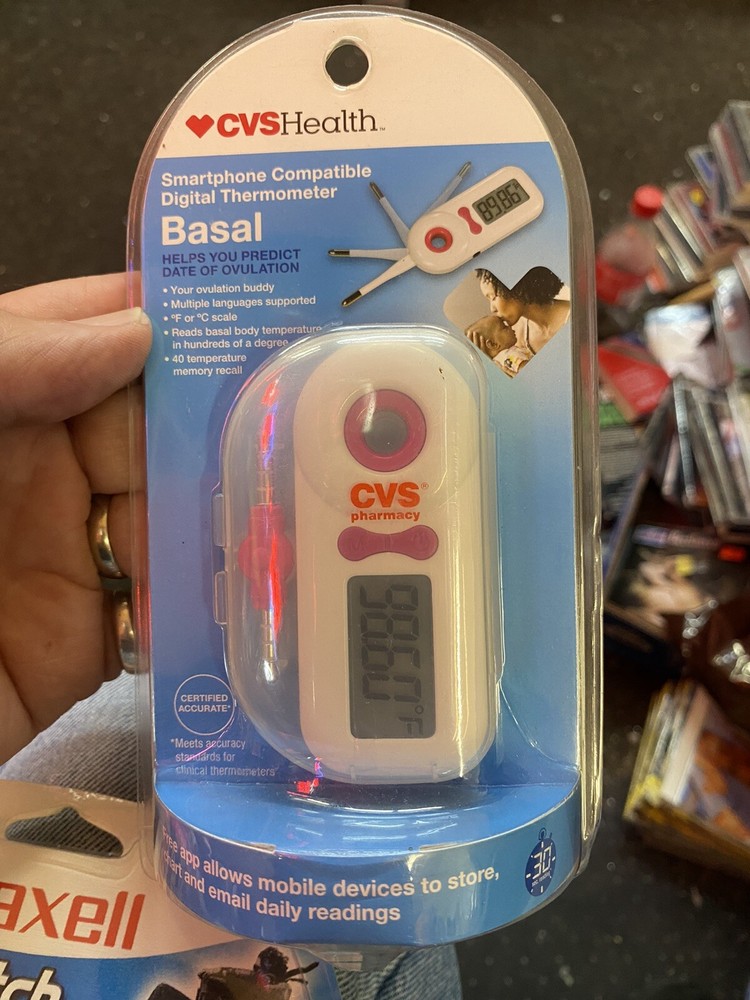 Smartphone Compatible Digital Thermometer with Ovulation Tracking App Basal