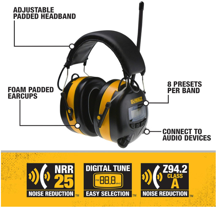 DeWalt DPG15 Industrial Safety Electronic Hearing Muff