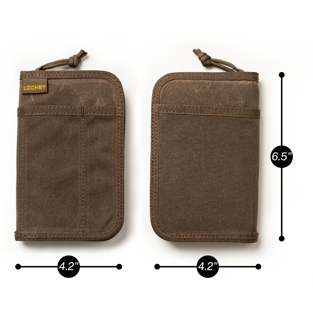Lochby Pocket Journal Brown Waxed Canvas | Travel Journal Notebook