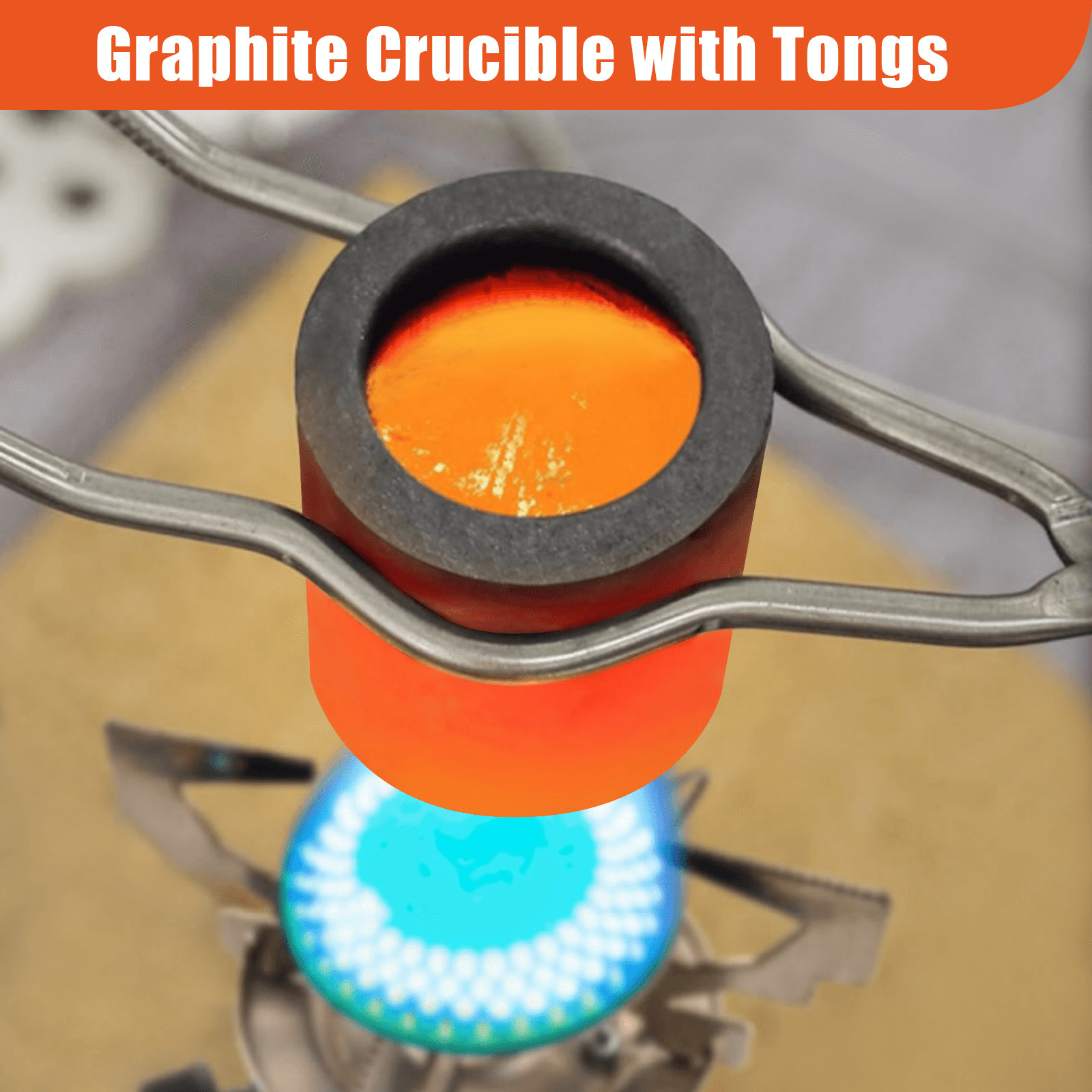 9PCS Graphite Ingot Crucible Mold Set Torch Melting Tools Kit for Gold Silver