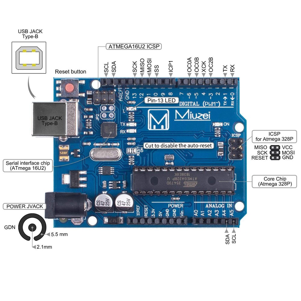 Starter Kit with Arduino Projects with Microcontroller, LCD1602 Module, Bread...