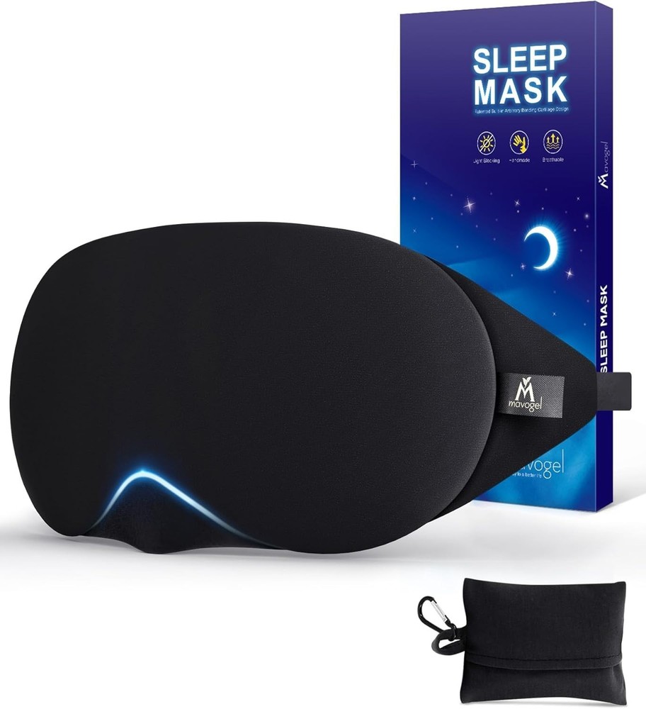 Sleep Eye Mask - Updated Design Light Blocking with Adjustable Nose Bridge, Soft