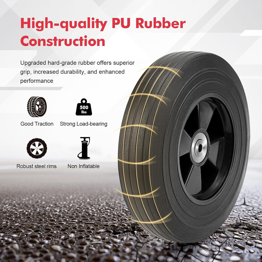 Milwaukee Packout Toolbox Replacement Wheels - 9.3 Inch PU Rubber (2 Pack)