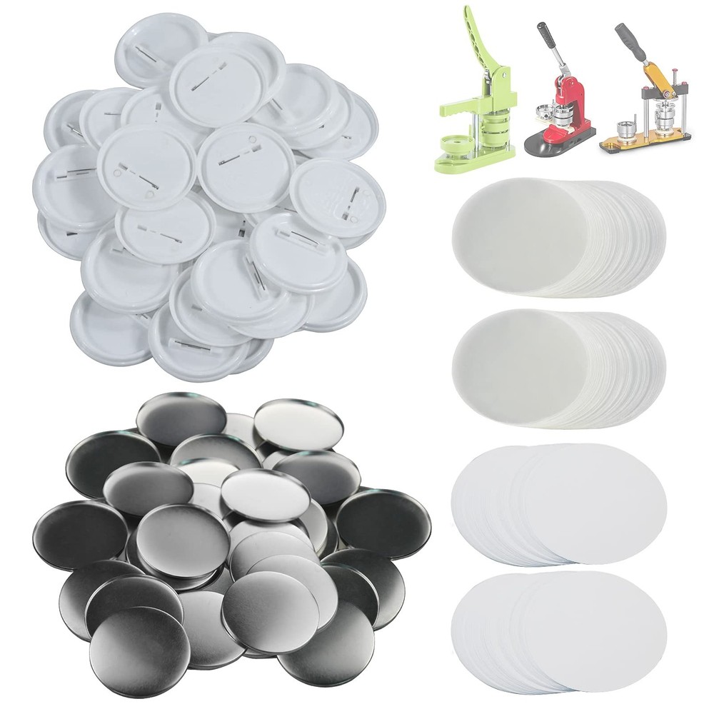 200 Sets 58mm(2.25 in) Blank Pin Back Button Parts for Button Maker Machine 5...