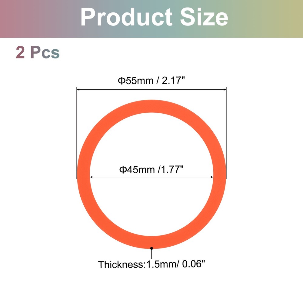 2Pcs Magnetic Sticker Ring Universal Magnetic Adapter Ring Orange