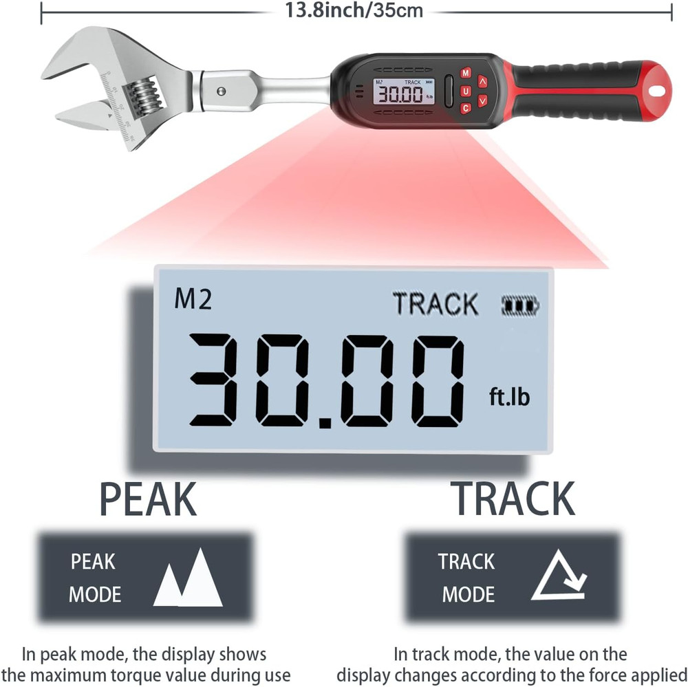 Adjustable Torque Wrench for HVAC, 2.2-44.2 Ft.Lb, LED & Buzzer Notification