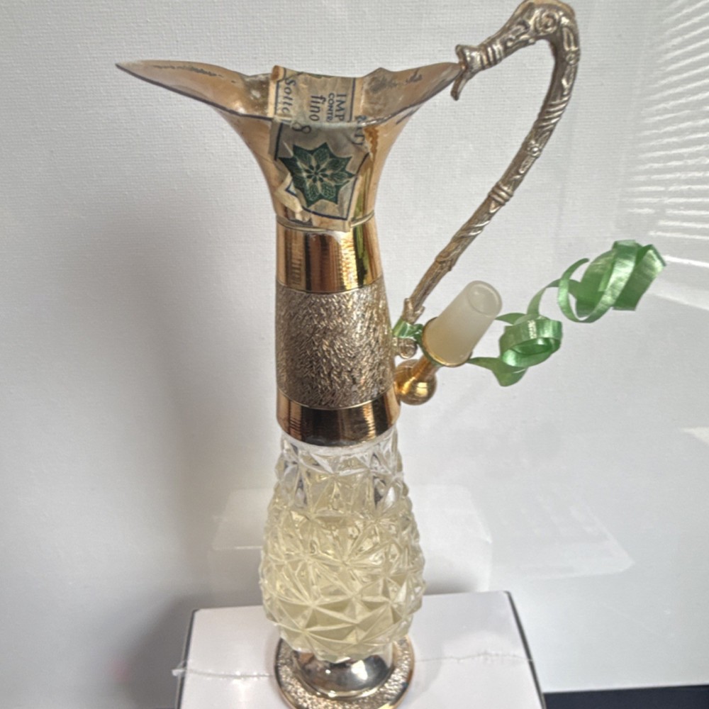 Victorian Silverplate Diamond Pattern Pitcher with Ornate Handle