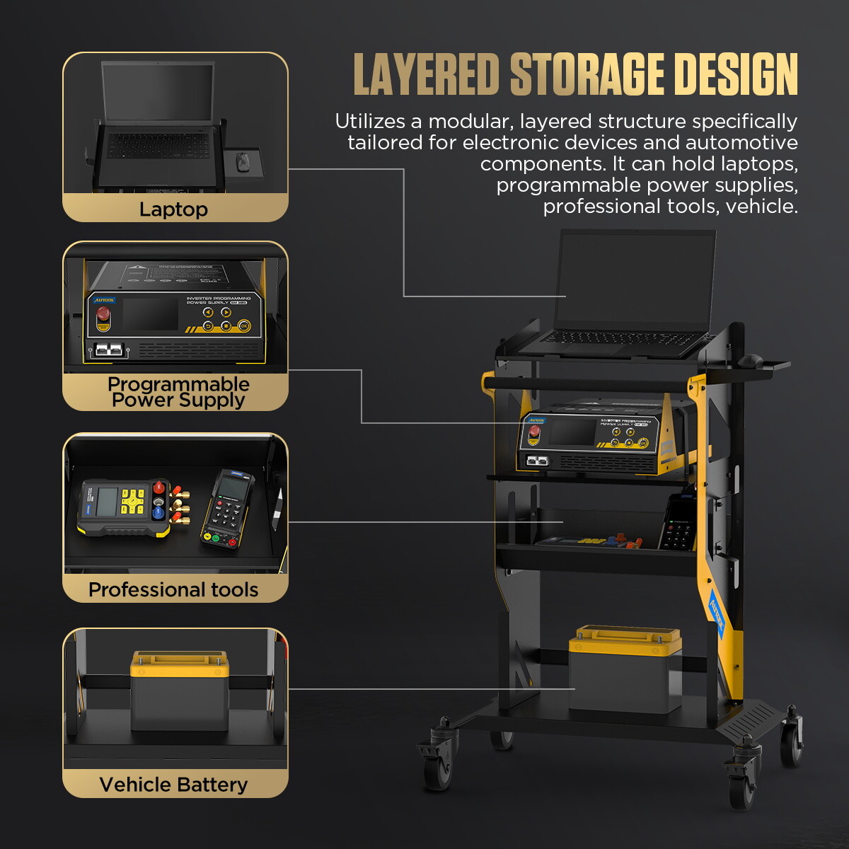 Automotive Diagnostic Service Rolling Trolley Mechanics Rolling Cart Workshops