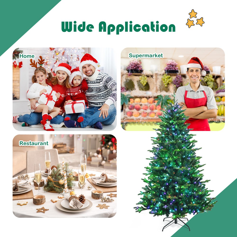 8ft App-Controlled Pre-lit Christmas Tree w/ DIY Modes Multicolor Lights