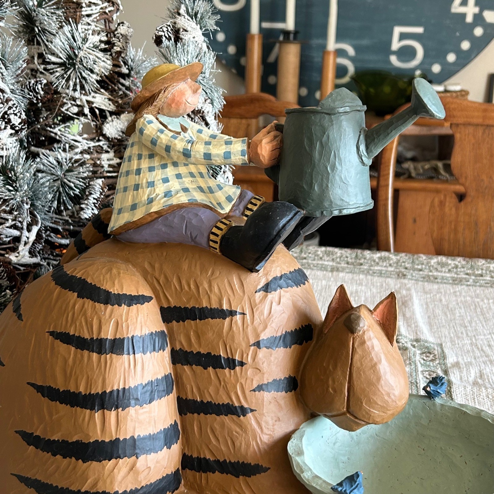 Kitty Bird Bath Feeder Williraye Studio WW7206 Folk Art Figurine Candy Dish Keys