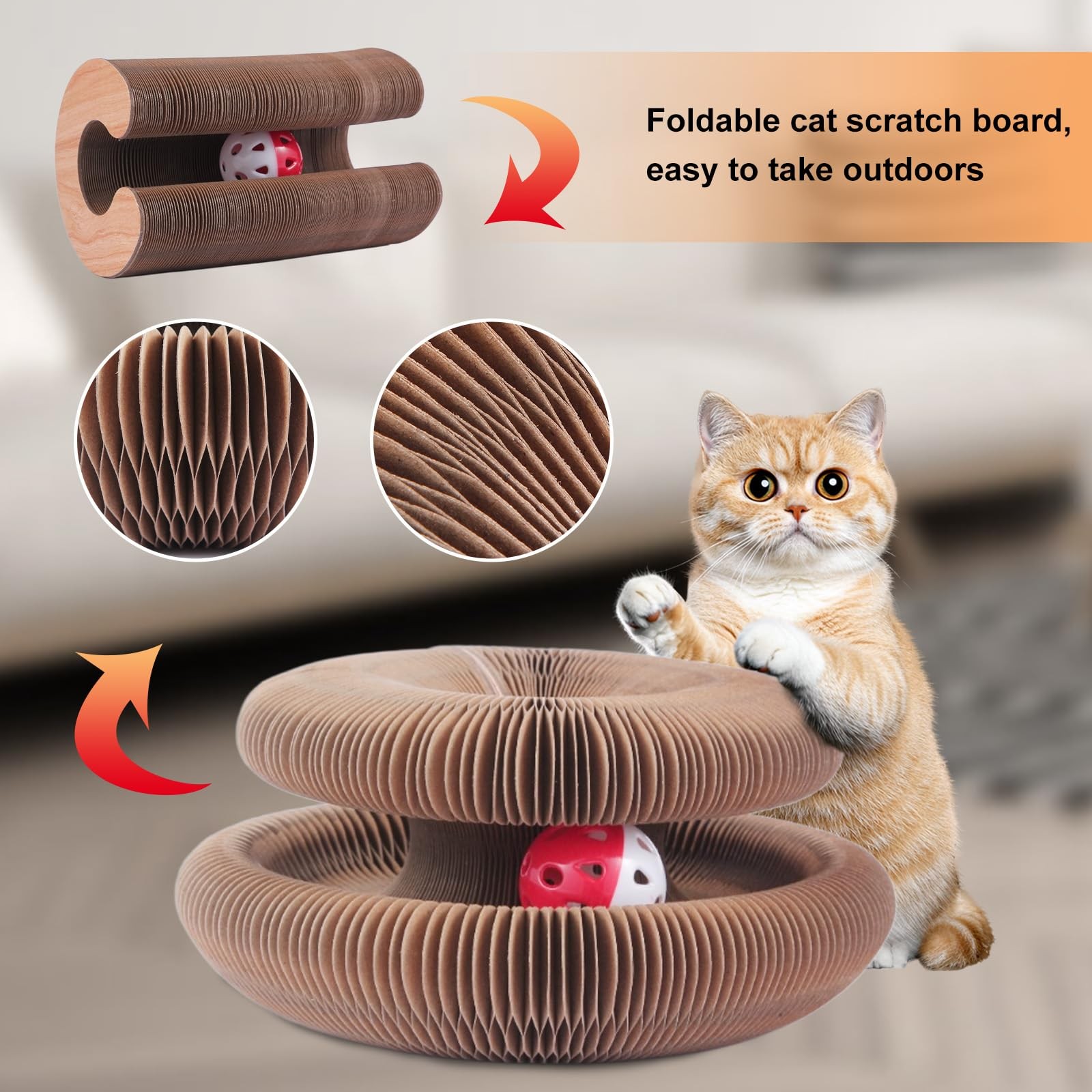 Juguetes rascadores para gatos, juguetes gatitos, almohadillas rascadoras cartón