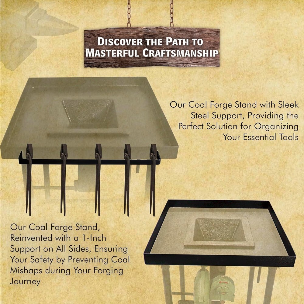Coal Forge Stand & fire Pot Blacksmith Forge kit- Forge Starter kit Tool kit