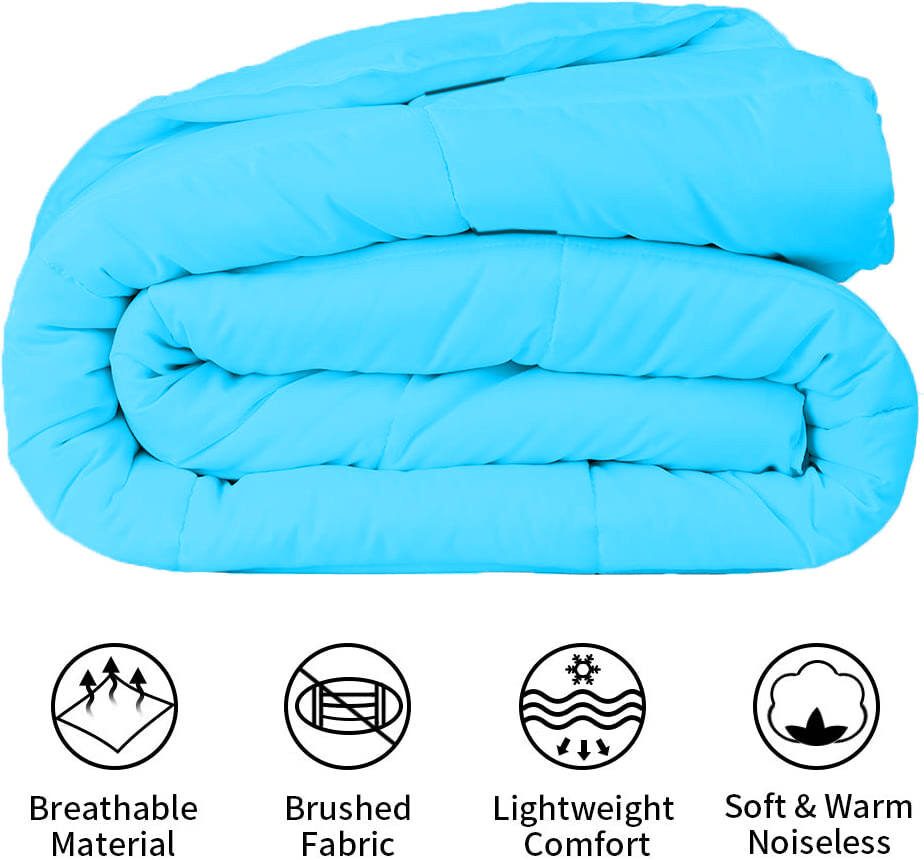 Deluxe 1000 TC Aqua Blue Down Alternative Comforter 100% Cotton Solid Pattern