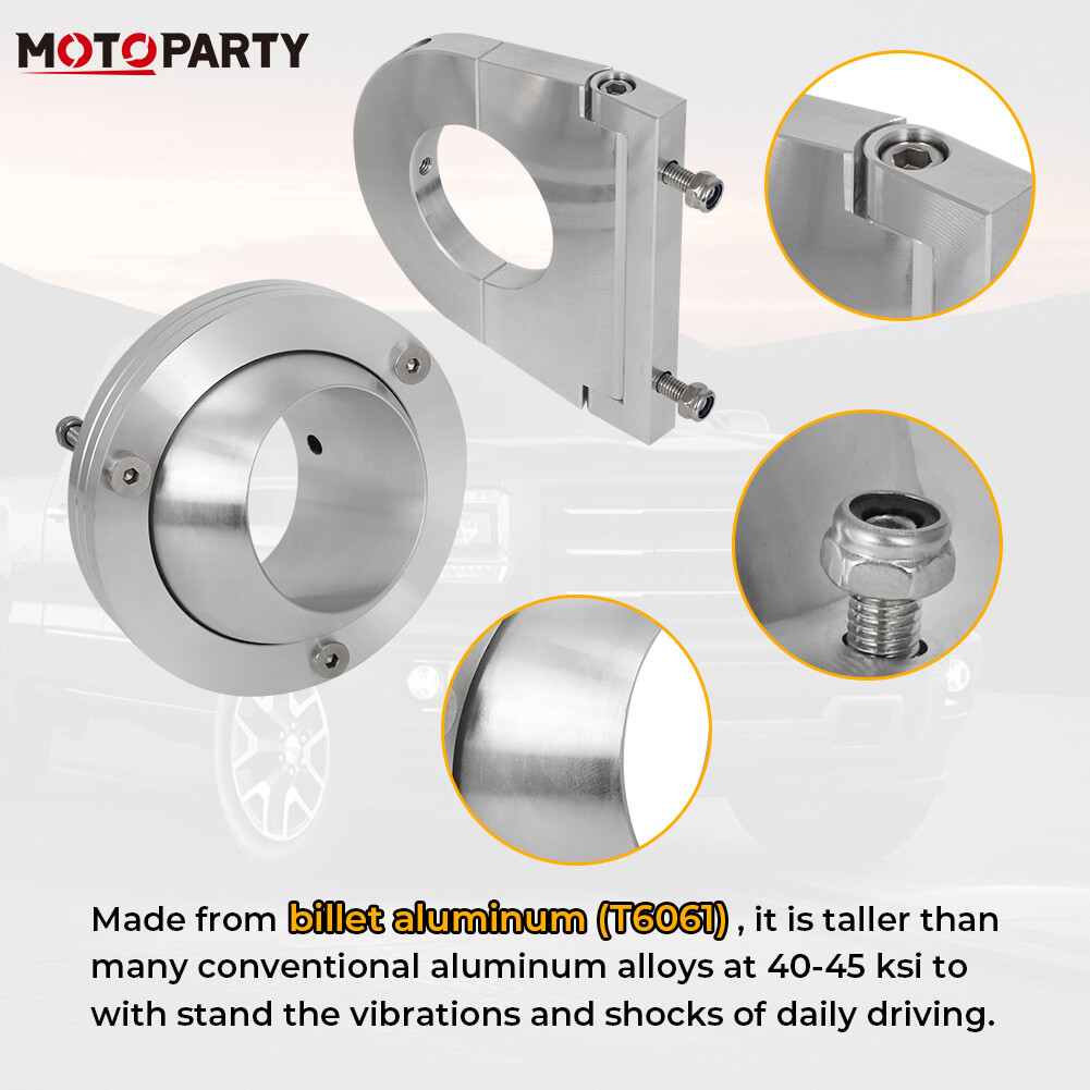 Universal 2" Swivel Base Floor Mount & 2 1/2" Steering Column Drop Kit Aluminum