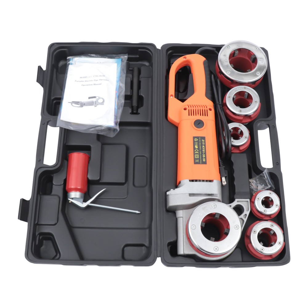 1/2" - 2" Electric Pipe Threader Pipe Threading Machine 2300W 6 Dies