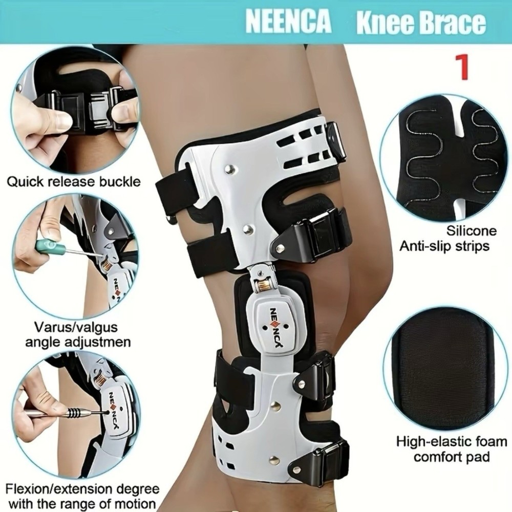 Adjustable Knee Brace For ACL, MCL, PCL Support Breathable ( Left Side)