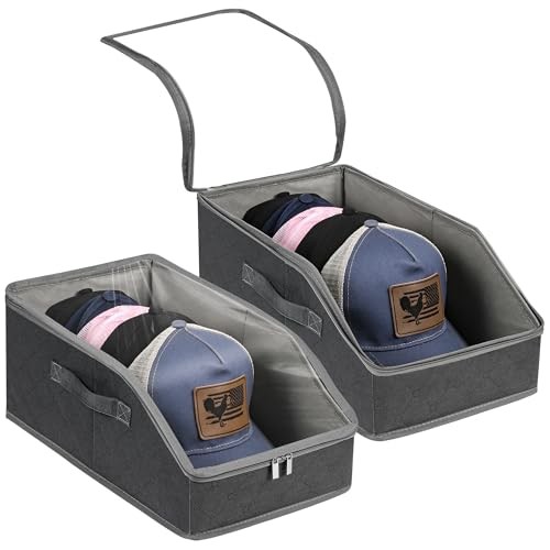 hat organizer for baseball caps-2PCS hat storage with transparent window