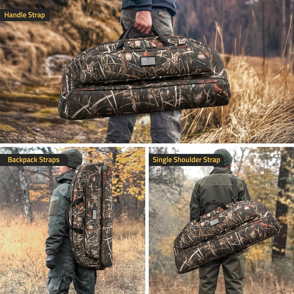 37" Soft Compound Bow Case with Backpack Strap and Arrow Pocket Padding