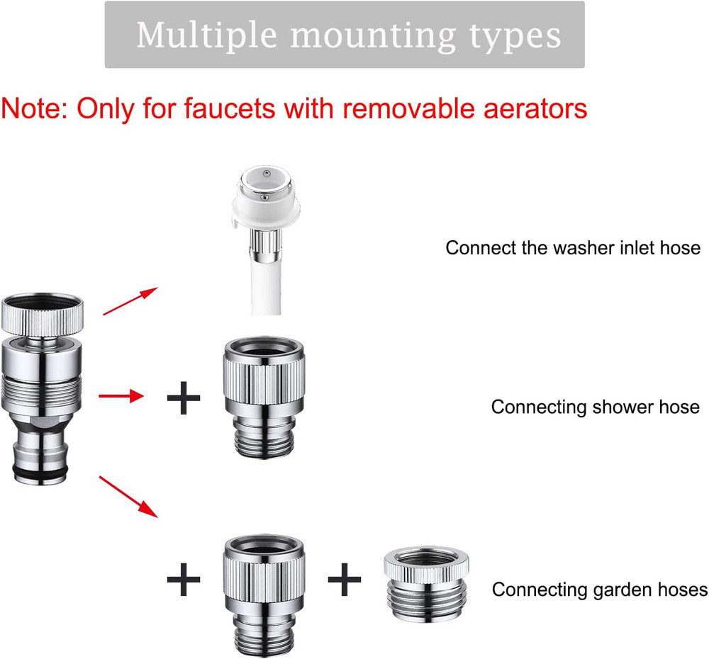 Kitchen Sink Faucet Quick Connector, Dishwasher Washer Snap Coupling Adapter, Fa