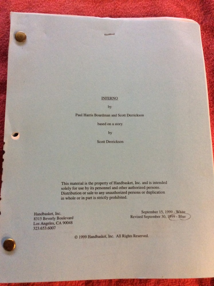 ORIGINAL SCRIPT HELLRAISER INFERNO DOUG BRADLEY CLIVE BARKER SCOTT DERRICKSON
