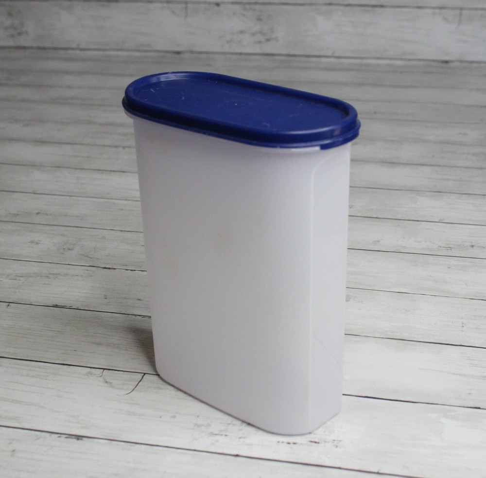 Tupperware Modular Mates Oval Size 4 Storage Container Blue Lid Seal