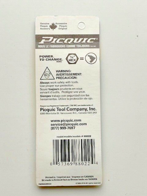 PICQUIC Powerbit - #2 Phillips Screwdriver Bit - 3" x 1/4" Hex
