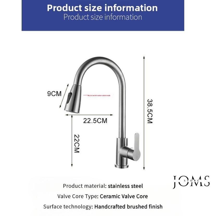 Llave De Agua Para Cocina Con Rociador Extraible Grifos Fregadero Lavamanos