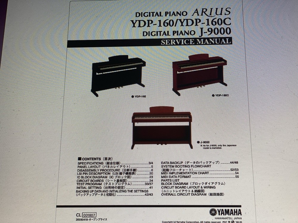 Yamaha Ydp-160 Service Manual Digital