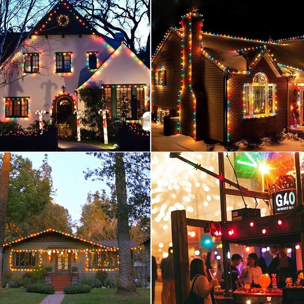 Vigdur Solar String Lights Outdoor, 7Ft Globe Multicolor String Lights with 1...