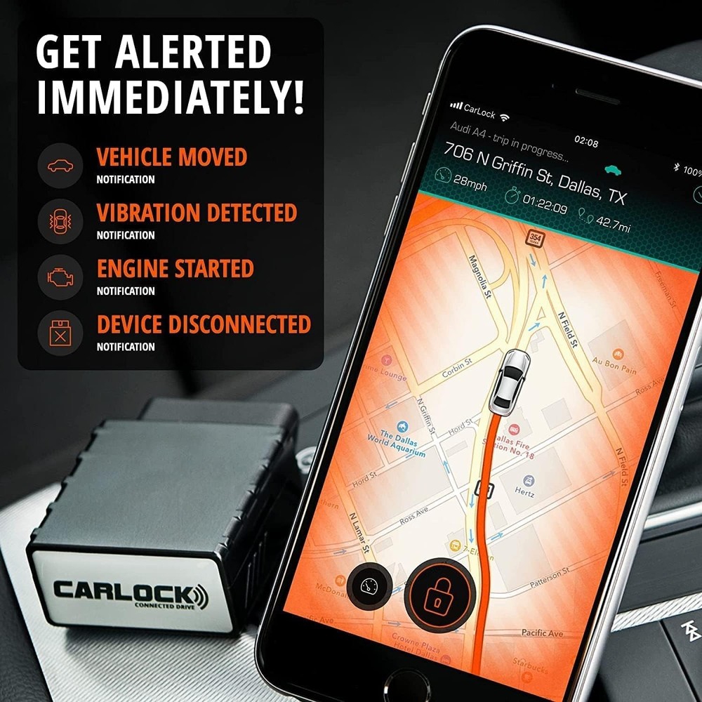 CARLOCK Ultimate Security Bundle 2.0: Real-Time Tracker, Alarm, Bluetooth Vib...