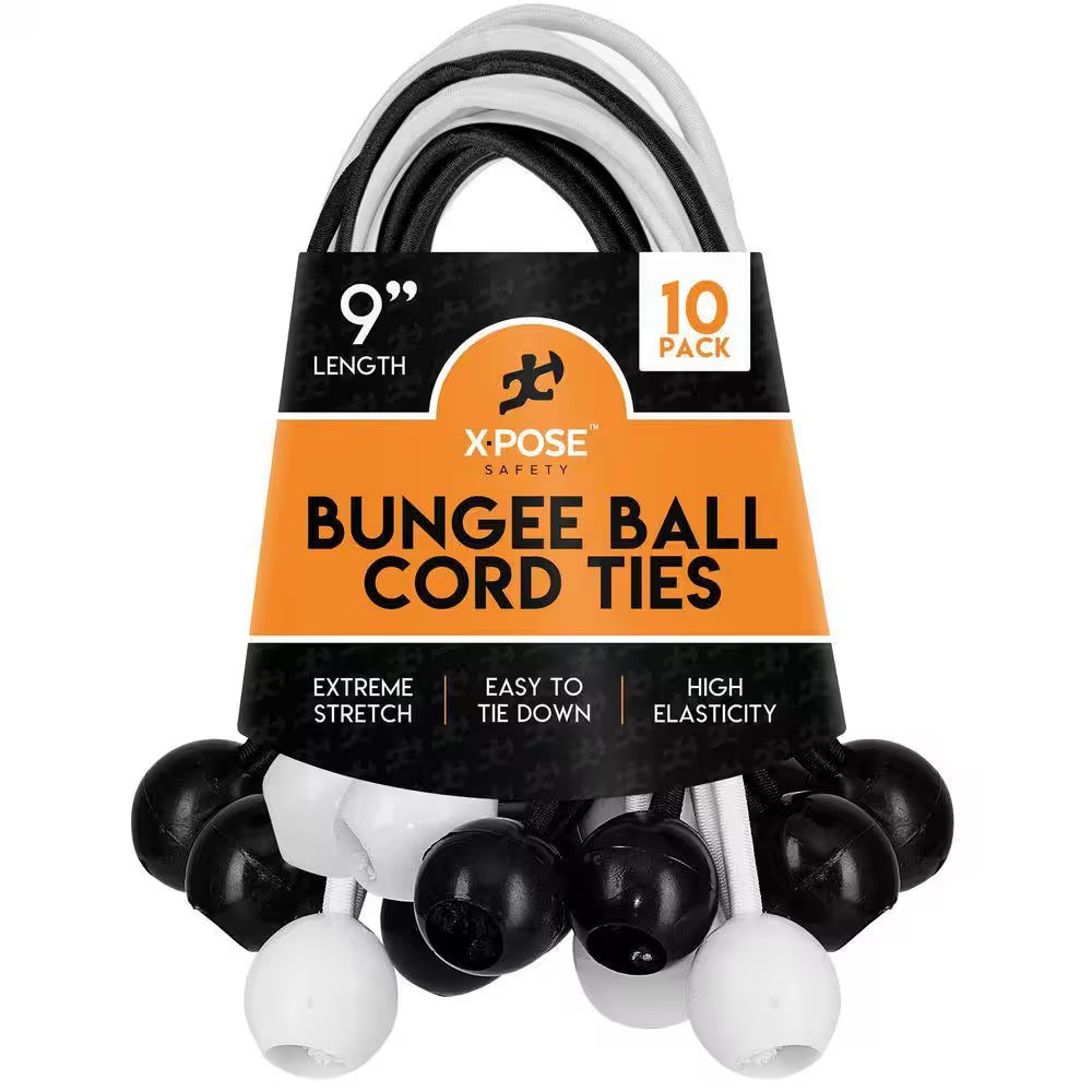9 In. Ball Bungee - 10 Pack - Assorted