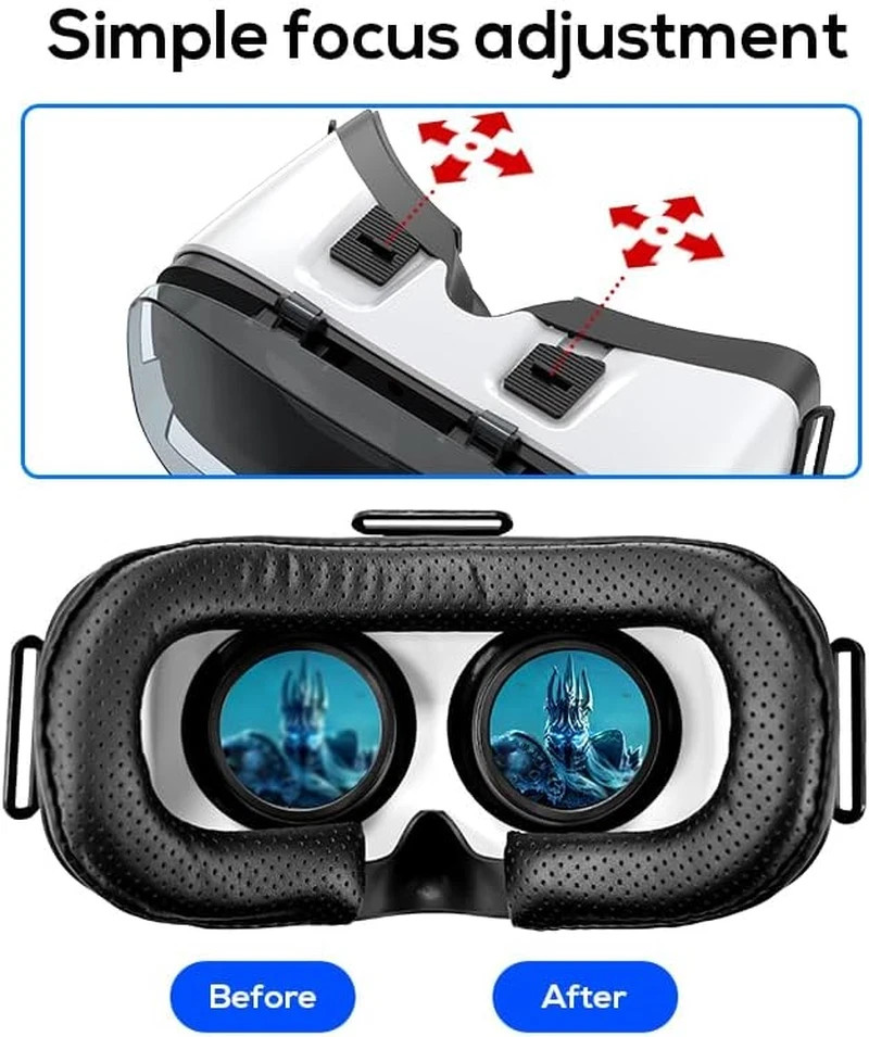 VR Headset for Phone, Compatible with Iphone Samsung and Android 3D Virtual Real