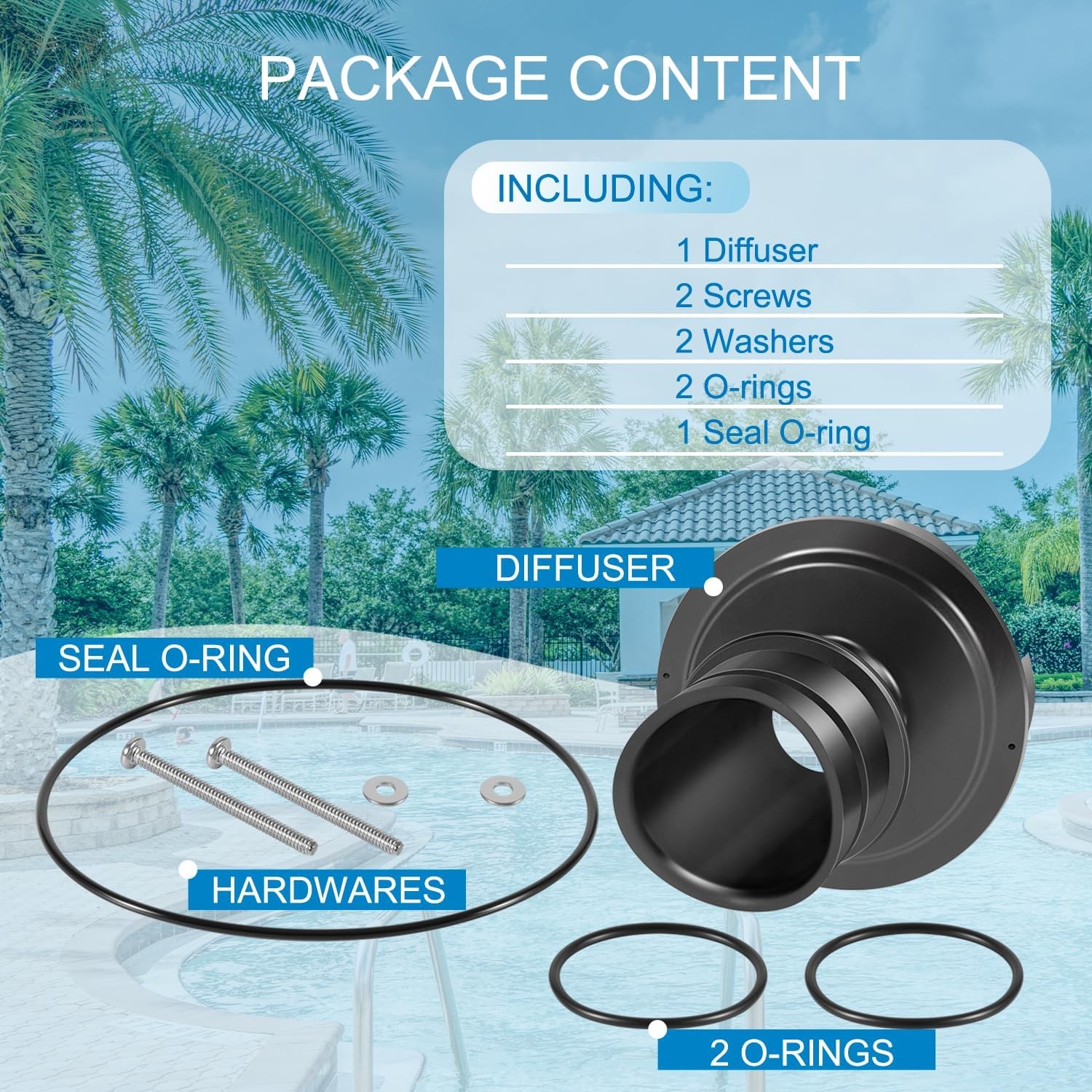 for Zodiac Jandy R0445400 Diffuser Kit ePump PlusHP WaterFall JEP SHPF PHPF MHPM