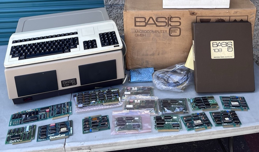 RARE Basis 108 Microcoputer Apple II Clone Computer Manual & 14 Interface Cards