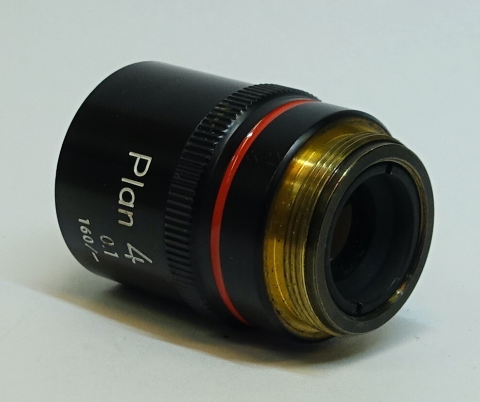 Nikon Plan 4X/0.1 160/- Microscope Objective; great condition