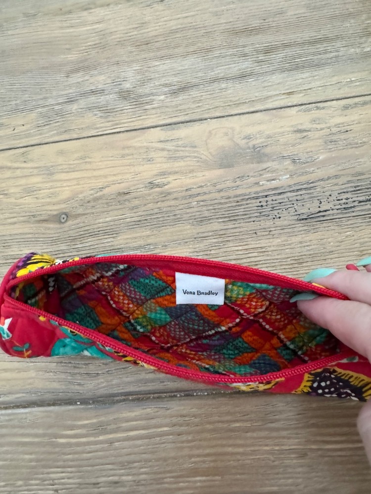 Vera Bradley Red Print Pencil Case