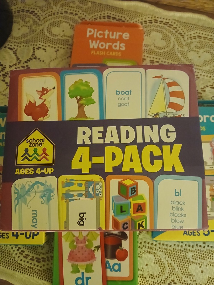 School Zone Reading 4 Pack ages 4 & up.
