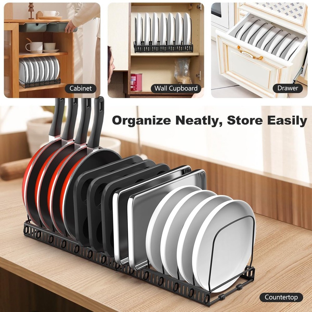 Housolution 2 Pack Baking and Cookie Sheet Organizer, 12"-23" Expandable Cutt...