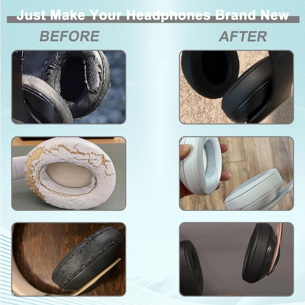 Replacement Ear Pads for Beats Studio 2 & 3 Wired & Wireless White