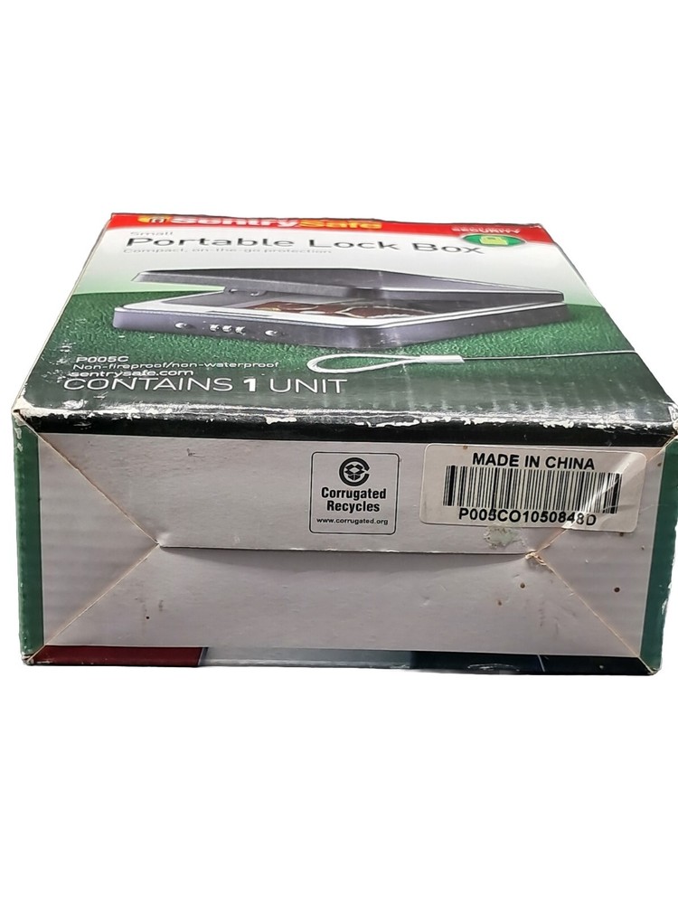 Sentry Safe Small Portable Security Lock Box Case Safe Combination P005C- New!