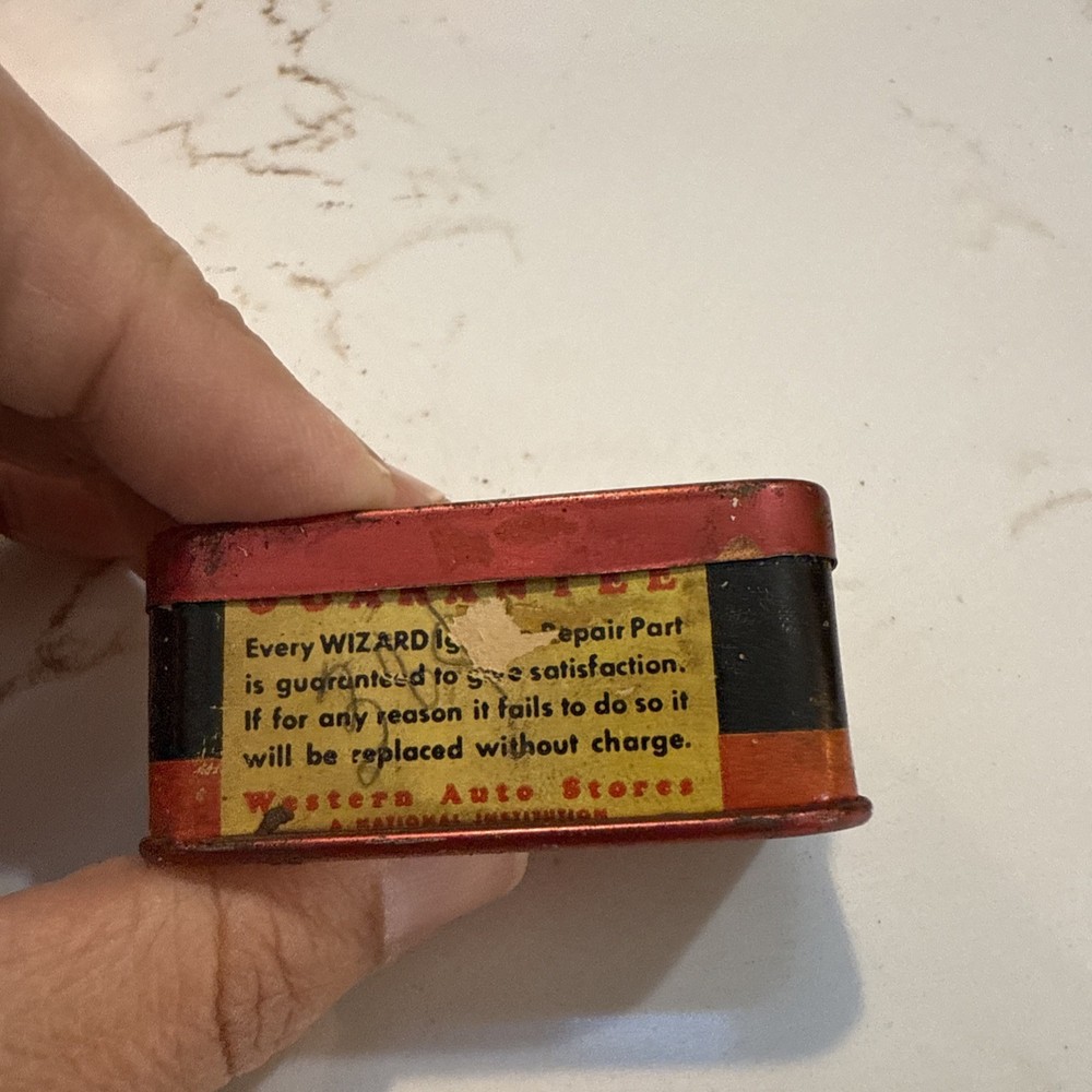 Wizard Heavy Duty Contact Points Tin Antique Vintage