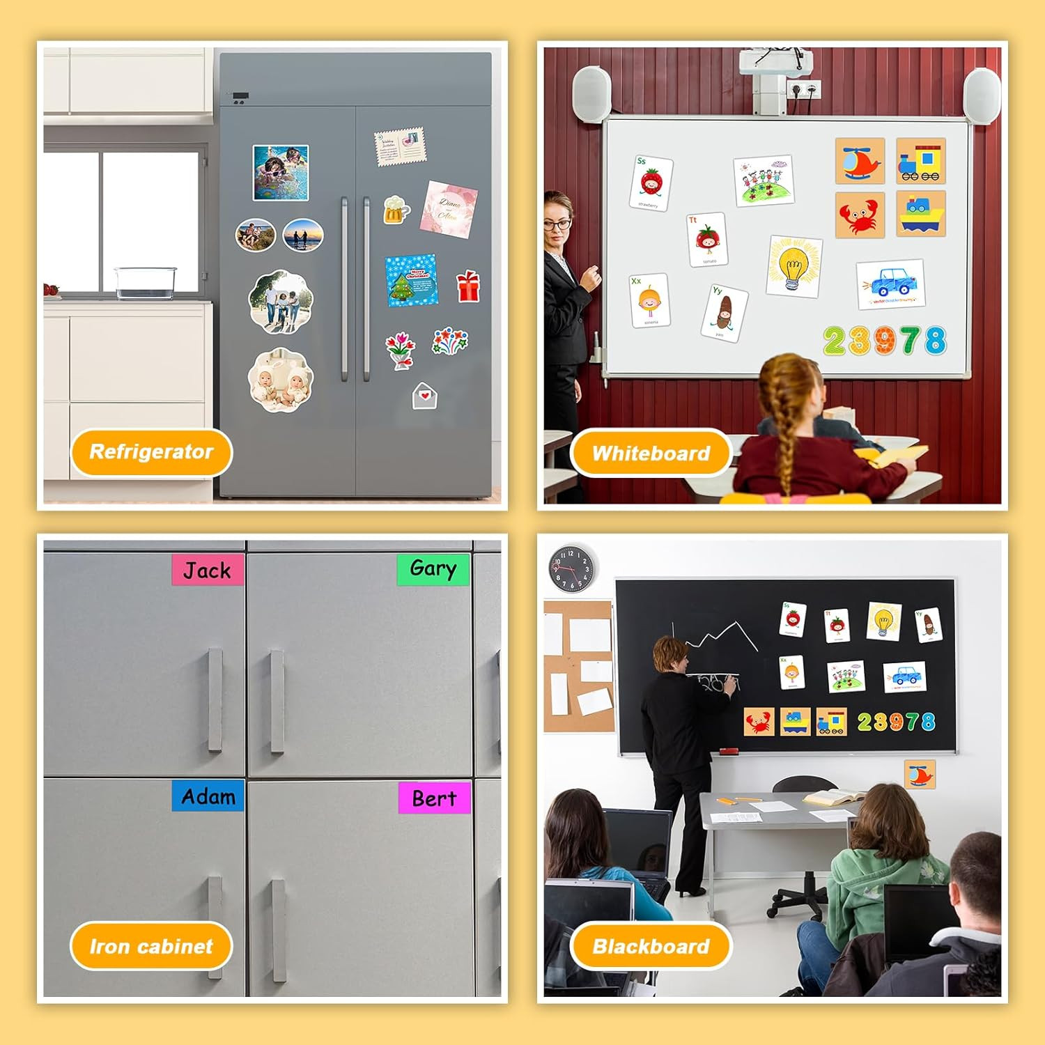 Magnetic Sheets with Adhesive Backing, 6 Pack 4"X6" Picture Size, Photo Magnets