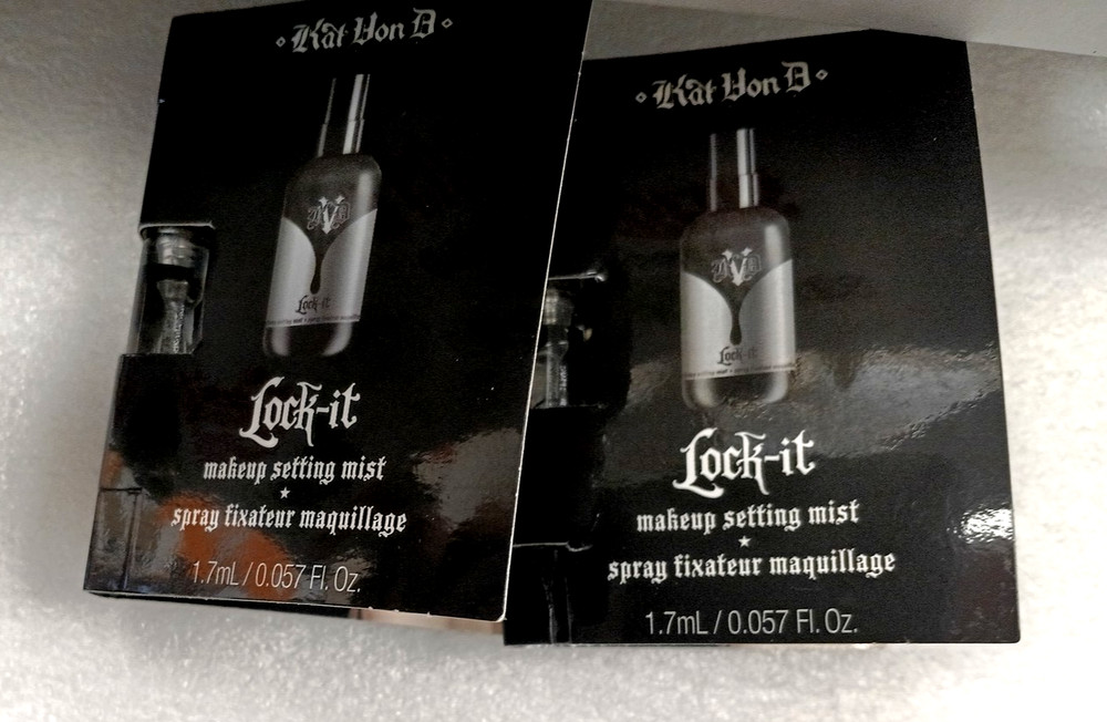 Kat Von D - LOCK-IT - Make-up Setting Mist .057oz/1.7ml ~ CARDED SAMPLE 2 PACK