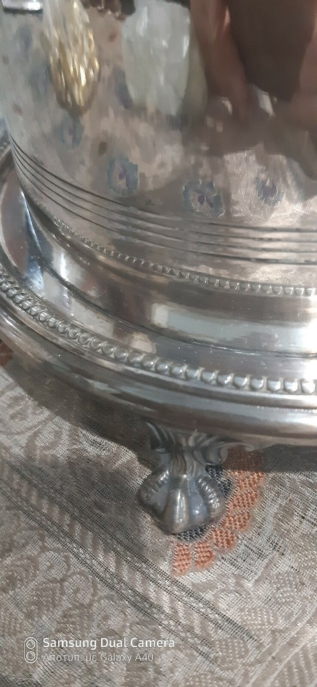 James Deakin silver plated jar.